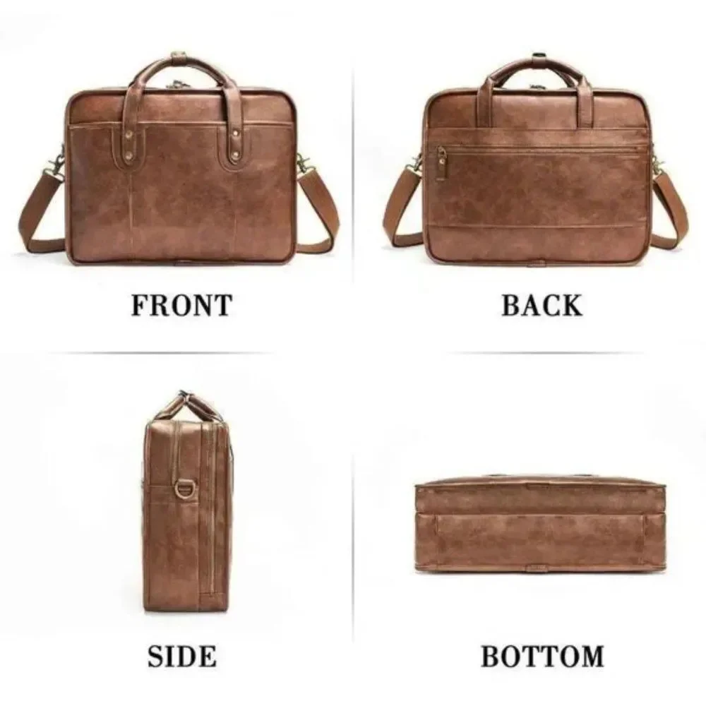 NEW Bosi Leather Briefcases 15.6 Inch